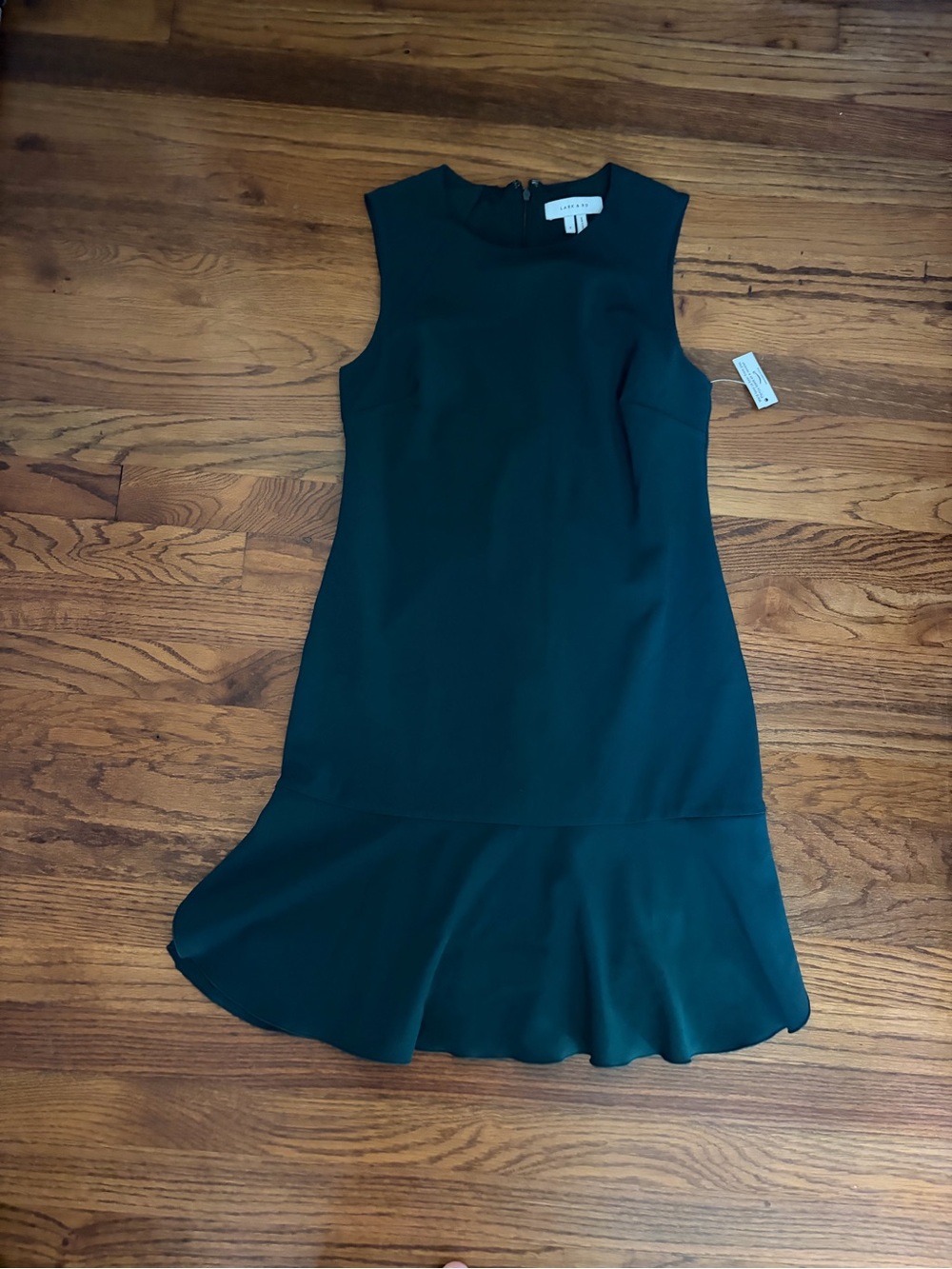 *Lark & Ro Dark Green Sleeveless Ruffle-Hem Dress Women’s Size 2 NWT